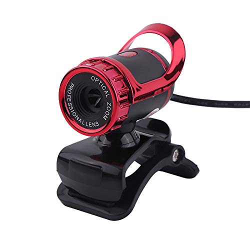 HD Webcam 1080P with Built-in Microphone 10-Meter Voice Pickup, 360° Rotation & 30° Tilt Adjustable Stand, for Video Conferencing Online Learning Streaming Gaming Remote Work - color: Red