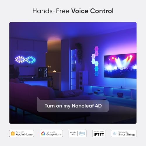 Nanoleaf 4D TV LED Backlight, Smart Addressable Gradient Light Strip | Multicolor Immersive LED Light strip with Screen Sync, Bias Lighting for Home Theatre & Gaming, Fits Up to 85" TV