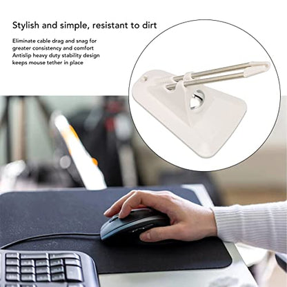 Gaming Mouse Bungee, Antirust Spring Arm No Drag Wire Control Lightweight Portable Universal Mouse Cable Holder, Anti Slip Heavy Duty Stability Design Durable for Esports(White) - color: White