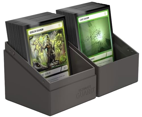 Ultimate Guard Boulder Solid 100+, Deck Case for 100 Double-Sleeved TCG Cards, Grey, Secure & Durable Storage for Trading Card Games, No Transparency - color: Grey