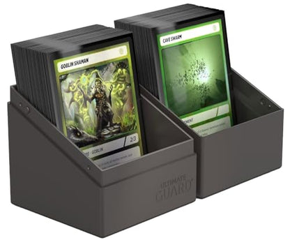 Ultimate Guard Boulder Solid 100+, Deck Case for 100 Double-Sleeved TCG Cards, Grey, Secure & Durable Storage for Trading Card Games, No Transparency - color: Grey