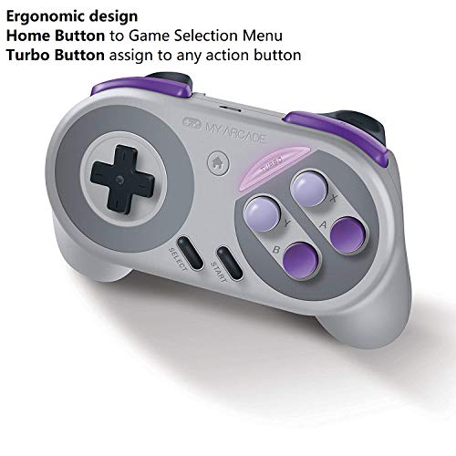 My Arcade Super Gamepad - Wireless Gaming Controller for Nintendo SNES Classic, NES Classic, Super Famicom, Wii, Wii U (Super NES Colors) - style: Super Gamepad