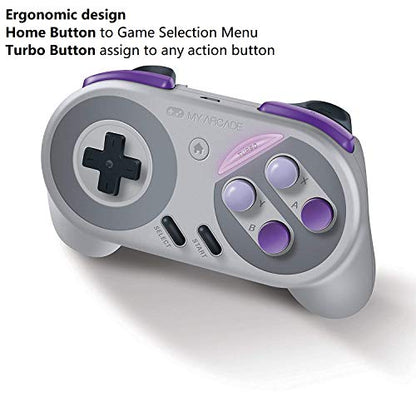 My Arcade Super Gamepad - Wireless Gaming Controller for Nintendo SNES Classic, NES Classic, Super Famicom, Wii, Wii U (Super NES Colors) - style: Super Gamepad