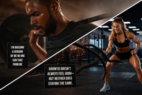Gym & Fitness Affirmation Cards For Men Women Teens, 50 Daily Affirmations Deck for Motivational Workout Inspiration for Athletes Weightlifting - style: Gym & Fitness Affirmation