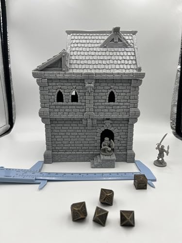 Tabletop Miniature Medieval Castle Building Terrains Compatible with D&D - 28mm Scale Scenery with Medieval Architecture Style, Collectible Dioramas, Paintable, by HAUTICO Gift for Hobby Enthusiasts