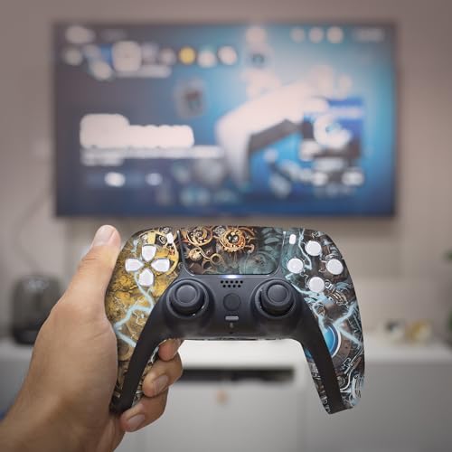 Dishonestty Custom PS-5 Controller Wireless compatible with Play-Station 5 Console by BCB Controllers | Proudly Customized in USA with Permanent HYDRODIP Printing(NOT JUST A SKIN)(MODDED) - color: Dishonestty, size: Modded - Front Print Only