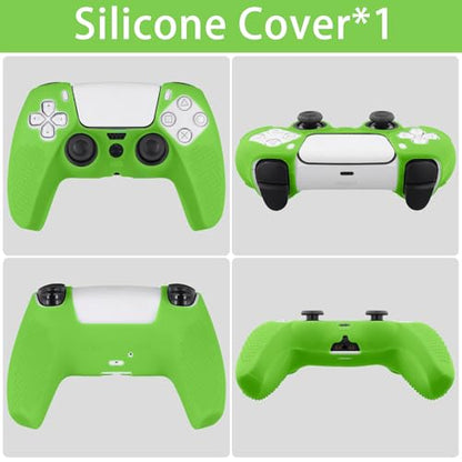 Baval Silicone Cover for Playstation 5 PS5 DualSense Wireless Controller | Scratch-resistant, Easy install, Silicone Construction, Portable Carrying Silicone Cover, Green Silicone Cover - color: Green Silicone Cover