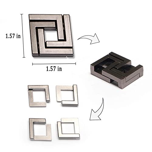MHY Large Size Brain Teaser Puzzles,Metal Cast Puzzle Game Toys,3D Highly Difficult Adult Puzzles,IQ Educational Box for Teens （3 Pieces） - color: E-3pcs Enigma Set