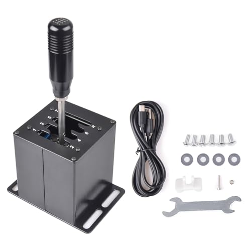 CNRAQR PC USB Simulator Shifter 7+R H Gear Shifter for LO GITECH G29/G27/G25/G920, T300RS/GT, Compatible with Gearshift PC Windows Steering Wheel for ATS ETS Dust WRC Sim Racing Game - color: 7R