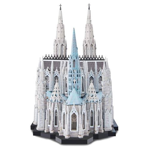 Piececool 3D Metal Puzzles for Adults, St. Patrick's Cathedral Model Kits,New York Cathedral Architecture Building Kits, DIY Hobbies Crafts for Adult Family Time,Home Decor Best Gifts