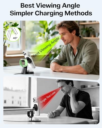 25W Fast Charging Station Designed for MagSafe Charger for iPhone 17 16 Series, 3 in 1 Magnetic Wireless Charging Stand with 45W Adapter for iWatch & Earbuds, Charger Dock with Heat Dissipation - size: 25W Max for Phone