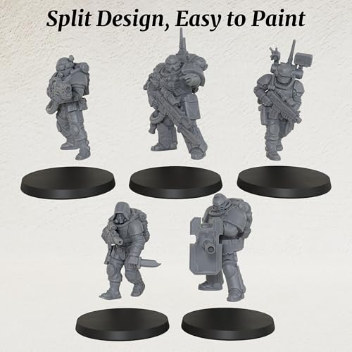 AUSPDICE Sci-Fi Operatives for Miniature Games, 28mm RPG Figure Set-AS992 | Unpainted Resin 5pc Sci-Fi Elite Squad for TTRPG Wargames, Tabletop RPG, Dungeon Masters, Skirmish Battles and RPG Gifts