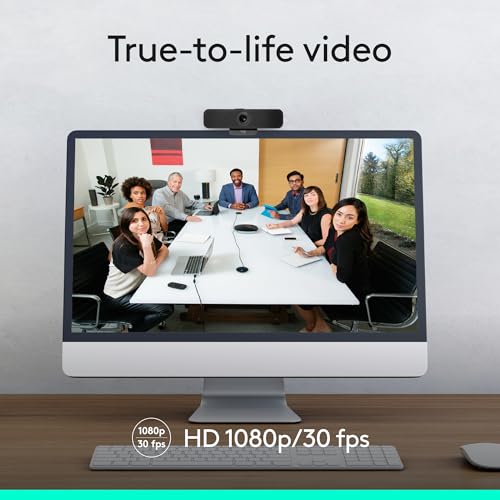 Logitech C925e Business Webcam, HD 1080p/30fps Video, Light Correction, Autofocus, Clear Audio, Privacy Shutter, Works with Microsoft Teams, Google Meet, Skype, WebEx, Cisco - Black