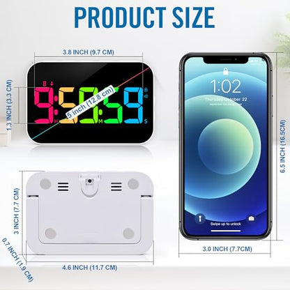 Kitchen Digital RGB Timer, Count Down Up, Rechargeable, Vibration Mode Adjustable Volume and Brightness LED Display, Time Management Cook, Desk, Kids Adults Study Teaching, Kitchen Gadgets - color: Rgb