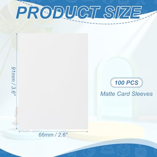 Matte Card Sleeves, Trading Card Sleeves Deck Protectors Perfect for Trading Cards & Baseball & Sports & Magic Gathering & Magic Game Cards (White, 100 Pcs) - color: White