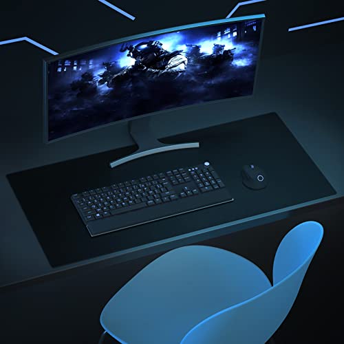 Wolaile Large Mouse Pad, 36x17 in Gaming Mouse Mat,Waterproof and Non-Slip Desktop Pad for Computer Keyboard,Black,XL