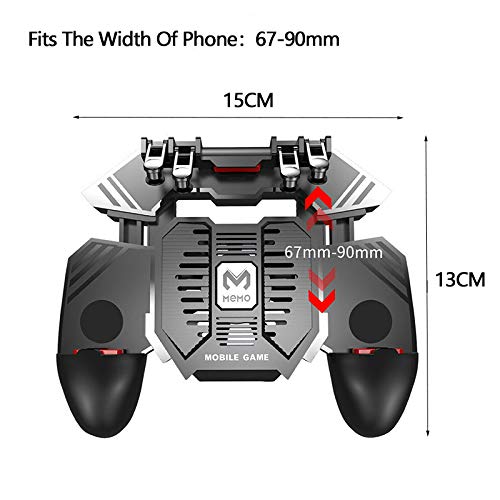 Mikirini 11 in 1 PUBG Mobile Controller with Phone Cooler & 4000mAh Battery | L2R2 Cell Phone Triggers for PUBG/Call of Duty/Free Fire/Fornite, compatible with 4.7-6.5" iPhones & Android Phones