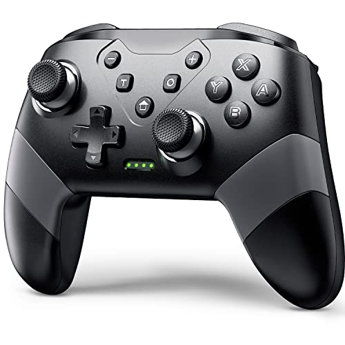 VOYEE Switch Controllers Compatible with Switch/Lite/OLED, Programming Wireless Pro Controller with Motion Control, Vibration, Wake-up, Turbo, Screenshot - color: Gray