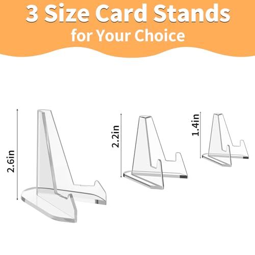 NIUBIER Card Display Stand, Arcylic Card Holder, Clear Mini Easel 2.7 in | 30 Pcs, Display Sport Trading Graded Baseball Card, Also for Challenge Coin Photo Phone Medal, Stable Design, Thicker Acrylic - size: L-2.7 in