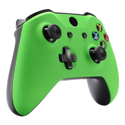 eXtremeRate Green Soft Touch Front Housing Shell Case for Xbox One S/X, Comfortable Replacement Kit Faceplate Cover for Xbox One Wireless Controller Model 1708 - Controller NOT Included - color: Green