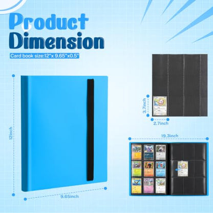 Trading Card Binder, 9 Pocket 20 Pages 360 Cards, Suitable for MTG, TCG(Light Blue) - color: Light Blue