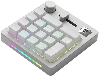 GLORIOUS GMMK Mechanical Numpad- 10 Key USB Programmable Keypad - Hot Swappable, Volume Control, RGB Backlit, Wired & Wireless Bluetooth - Laptop & Keyboard Accessories- White - color: White Ice