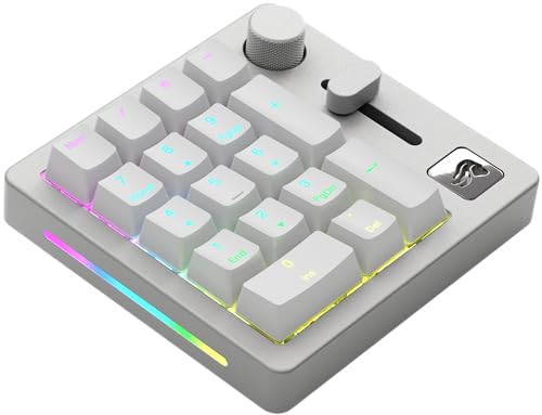 GLORIOUS GMMK Mechanical Numpad- 10 Key USB Programmable Keypad - Hot Swappable, Volume Control, RGB Backlit, Wired & Wireless Bluetooth - Laptop & Keyboard Accessories- White - color: White Ice