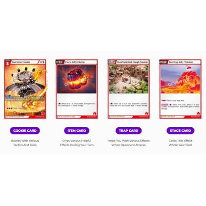 CookieRun Trading Card Game: Starter Deck Purple | 2 Player Competitive TCG | 20 Minutes | Includes 60 Cards - style: Purple