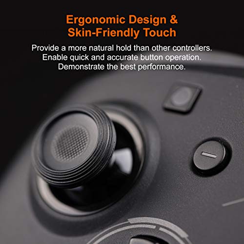 Wireless Gaming Controllers, BIGBIG WON PC Gaming Controller Custom Button, 6-Axis Gyro, Dual Shock, Macro, Turbo, 2.4GHz Dongle Gamepad for Windows 10/Android/iOS/Switch Bluetooth Controller Black - color: Z-C2