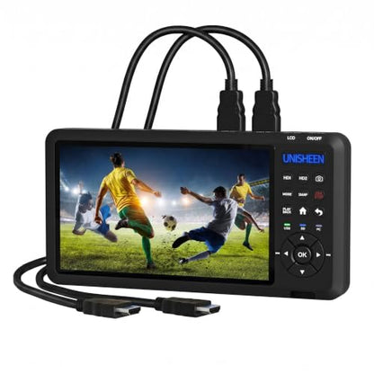 4K60 Video Capture Box-2 Channel HDMI Input with PIP/POP/PMP,Video Recorder with Screen 7 in,Compatible with Consoles, Cameras, Set-Top Boxes, PCs, 4K TVs, Projectors, Monitors