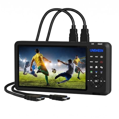 4K60 Video Capture Box-2 Channel HDMI Input with PIP/POP/PMP,Video Recorder with Screen 7 in,Compatible with Consoles, Cameras, Set-Top Boxes, PCs, 4K TVs, Projectors, Monitors
