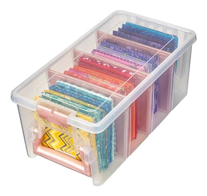 ArtBin Semi Satchel 휴대용 공예 정리함, 칸막이 3개 포함 - 미술 및 공예 용품을 위한 투명 플라스틱 보관 케이스 (4팩) - color: 로즈 골드., size: Pack of 4