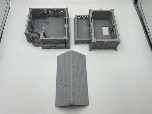 Generic Little Town and Village Houses Scene, Architecture Terrain Scenery for 18-22mm Miniatures Wargame, 3D Printed and Paintable (Deluxe Edition)