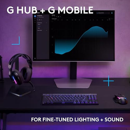 Logitech G522 Lightspeed Wireless Gaming Headset - Black | For PC, 2.4 GHz, Bluetooth & USB-C , <60 Hr Battery, 48 kHz/24 bit Audio, Detachable 48 kHz/16 bit Blue VO!CE Mic, RGB - color: Black