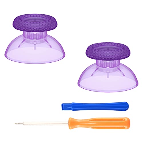 eXtremeRate Clear Atomic Purple Replacement Thumbsticks for PS5 Controller, Custom Analog Stick Joystick for PS4 Controller Universal - color: Clear Atomic Purple