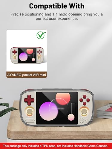 Arxonis Tpu Protective Case for AYANEO Pocket AIR Mini Handheld Game Console, Full-Body Protective Cover with Precise Cutout, Shockproof Dustproof Protector Sleeve & Scratch-Resistant Sleeve (Black) - color: Black