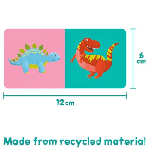 boppi Dominoes Set Picture Game for Toddlers - Colourful Dinosaur Themed Montessori/STEM Dominoes for Children - Games for 3 Year Olds and Up - style: Dinosaurs