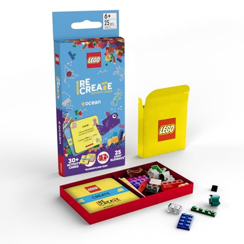 LEGO Recreate Activity Cards – Ocean | Imaginative Building Game with 30+ Activity Cards & 25 LEGO Elements | Ages 6+ | Screen-Free Creativity - style: Ocean