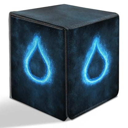 BVDIKMI Card Deck Box for MTG, Card Storage Box Fits 100+ Single Sleeved Cards, PU Leather Strong Magnet Card Deck Case Holder for Magic Commander TCG CCG, Black Drop - color: Black Drop