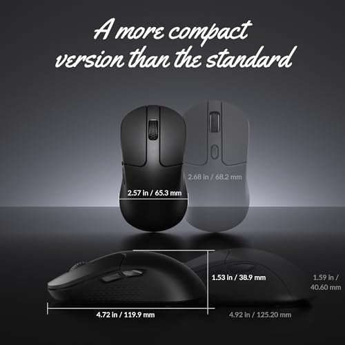Keychron M3 Mini Wireless Optical Mouse, Bluetooth 5.1/2.4 GHz/Wired Gaming Mouse, Programmable PixArt 3311 Sensor with up to 26,000 DPI/ 650 IPS, Lightweight Ergonomic for Windows Mac Linux - Black - color: Black, style: PixArt 3311 (1K Polling Rate)