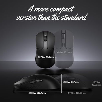Keychron M3 Mini Wireless Optical Mouse, Bluetooth 5.1/2.4 GHz/Wired Gaming Mouse, Programmable PixArt 3311 Sensor with up to 26,000 DPI/ 650 IPS, Lightweight Ergonomic for Windows Mac Linux - Black - color: Black, style: PixArt 3311 (1K Polling Rate)