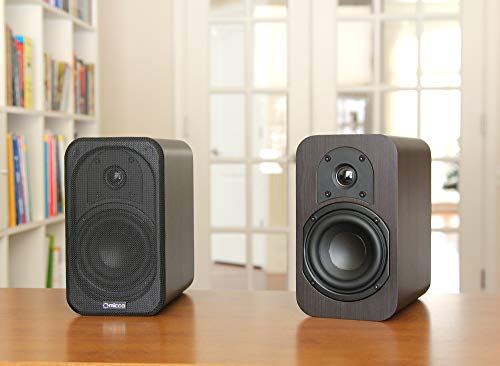 Micca RB42 Reference 2-Way Passive Bookshelf Speakers, Stereo Pair, Walnut | Amplifier Required, Long-Throw 4-Inch Woofers, 0.75-Inch Silk-Dome Tweeter, Desktop, Home Theater, Surround Sound