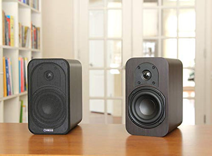 Micca RB42 Reference 2-Way Passive Bookshelf Speakers, Stereo Pair, Walnut | Amplifier Required, Long-Throw 4-Inch Woofers, 0.75-Inch Silk-Dome Tweeter, Desktop, Home Theater, Surround Sound