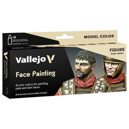 Vallejo - Face Painting Set | Model Color | Figure Color Series Miniature Model Kit to Create Realistic Tones and a Professional Approach with Artist-Grade Pigments | 8 Bottles x 18 ml. (0.60 fl.oz) - style: Face Painting