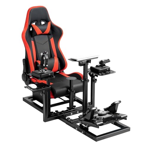 Dardoo Flighting Simulator Cockpit Multifunctional Fit for HOTAS Warthog, for Logitech G923, for Thrustmaster T80 T150,Only Wheel Stand Not Including Seat Wheel Pedal Handbrake Throttle Joystick