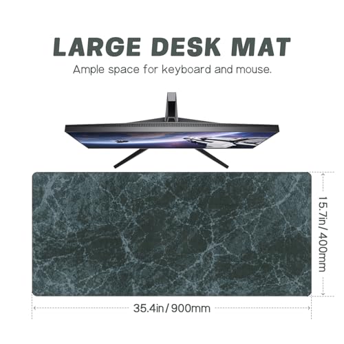 Baziabbo Desk Mat,XXL Extended Large Mouse Pad,Gaming Mousepad with Stitched Edge,Non-Slip Rubber Base Keyboard Desk Pad for Home Office Study Game (Blue Marble) - color: Blue Marble