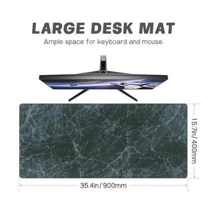 Baziabbo Desk Mat,XXL Extended Large Mouse Pad,Gaming Mousepad with Stitched Edge,Non-Slip Rubber Base Keyboard Desk Pad for Home Office Study Game (Blue Marble) - color: Blue Marble