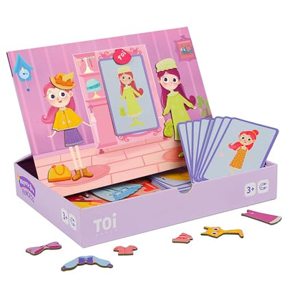 TOI Kid Magnet Toys Magnetic Jigsaw Puzzle for Kids Ages 3-5, Princess | Portable Travel Puzzle, Toddler Magnetibook with Game Board, Preschool Educational Game, Home School Tabletop Activity Gift - style: Princess