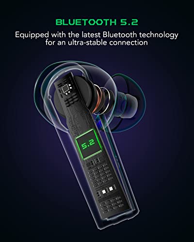 Black Shark Wireless Earbuds with 35ms Ultra-Low Latency, Gaming Bluetooth Earbuds with Premium Sound, Bluetooth 5.2, 10mm Drivers, 4 Hyperclear Mics, IPX5 Waterproof, 20H Play Time, Comfort Fit
