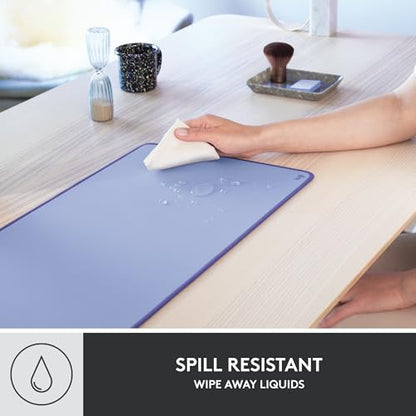 Logitech Desk Mat Studio Series Large Pad 30L x 70W cm - Lilac | Multifunctional large pad, extended mouse surface, office desk protector, anti-slip base, spill-resistant - color: Lilac